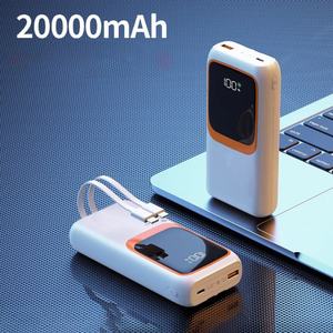 Nouvelle station de charge universelle avec batterie externe de 30000 mAh, charge super rapide PD22.5W, 20000 mAh intégrés, deux câbles - Product Image 3