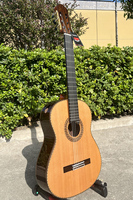 Guitare classique professionnelle Aiersi 4/4 de haute qualité, entièrement en cèdre, avec touche surélevée, fabriquée à la main, de style espagnol, idéale pour les concerts.