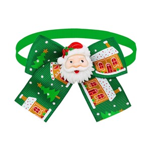 Ensemble de collier pour chien avec nœud papillon de Noël, en polyester doux et réglable, pour petits chiens, style hiver et fêtes - Product Image 6