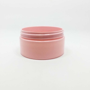 100ml 200ml 250ml 300ml Hot Sale <b>Empty</b> Large Round Body Cream PET Container Pink Plastic <b>Jar</b> Cosmetic with Pink Screw Lid - Product Image 2