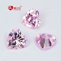 Precios de Fábrica, Circonita Cúbica Pulida en Forma de Corazón Rosa Claro de Calidad 5A, 4*4mm 13*13mm, Excelente Gema Sintética Suelta