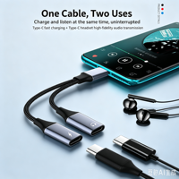 Adaptateur audio USB-C vers 3,5 mm avec coque en alliage d'aluminium 2 en 1 et câble tressé pour ordinateur, téléphone et ordinateur portable