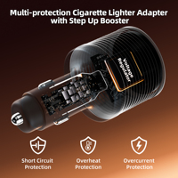 Cargador Inteligente con Pantalla de Voltaje, Adaptador de Corriente de 12V 24V a 30V CC, Enchufe Eficiente para Encendedor de Cigarrillos, para Mini RV y Satélites