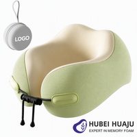 Oreiller de voyage en mousse à mémoire de forme en forme de U, lavable et personnalisable, pour les longs trajets aériens et la détente au bureau