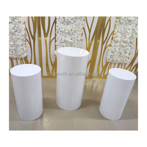 Белый круглый цилиндр плинтус изготовления на заказ акриловые вентилятор на подставке для свадебного украшения - Product Image 1