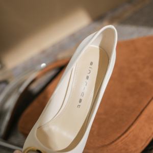 Elegantes Zapatos de Tacón de Aguja Negros de Cuero Genuino con Lazo, Punta Fina y Boca Baja, Novedad de Verano, Sensuales y Delgados - Product Image 5