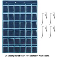 Organizador Colgante de 36 Bolsillos, Azul, para Puerta o Pared, Organizador de Aula, Porta Celulares y Calculadoras