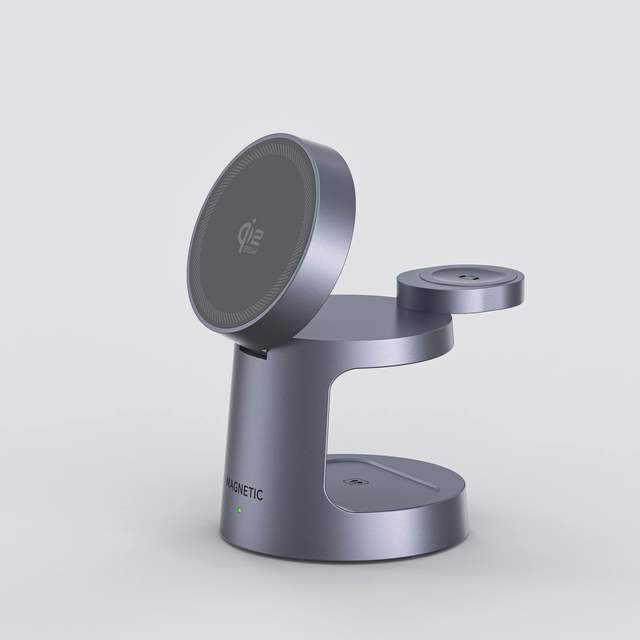 2026 New 25W Wireless Phone Charger Stand Magnetic 3 in 1 Fast Rotate Charging Station Magnetic for Phone Earphone Watch