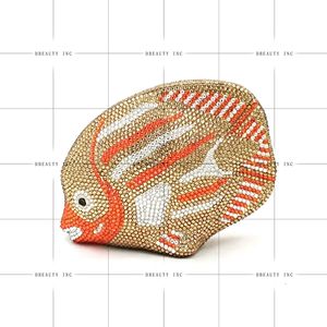 Women's Fish Rhinestone Crystal Classic Casual Purses Mini Formal Party Evening Bag Prom <b>Wedding</b> Clutches <b>Handbag</b> - Product Image 1