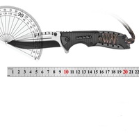 Couteau de poche avec manche en paracorde, couteau pliant multifonctionnel pour la survie et le camping