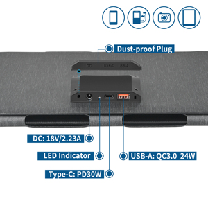 Tùy chỉnh 40W di động tích hợp etfe Cán có thể gập lại bảng điều khiển năng lượng mặt trời Monocrystalline silicon USB-A qc24w Loại-C pd30w sạc - Product Image 6