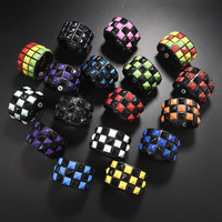 Pulsera de Cuero con Tachuelas de Pirámide Cuadrada Estilo Punk Rock, Brazalete Ancho con Botón a Presión, Multicolor, Gótico, Accesorio para Fiesta y Club