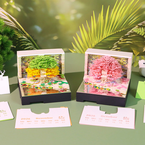 Lỏng Lá Tay Rách Memopad Treehouse 3D Mô Hình Lịch Tờ Mới Lạ Hiện Nay Món Quà Lựa Chọn 3D <span class=keywords><strong>Memo</strong></span> <span class=keywords><strong>Pad</strong></span> Với Âm Nhạc Máy Nghe Nhạc - Product Image 3