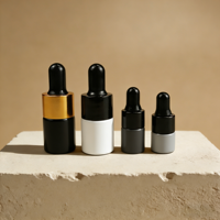Vente en gros de flacons en verre de 1 ml, 2 ml, 3 ml, 4 ml, 5 ml, petits flacons en verre, petits flacons compte-gouttes en verre pour huile essentielle, flacon compte-gouttes cosmétique