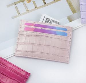 Tarjetero en relieve de cocodrilo pequeño de cuero PU personalizado, <span class=keywords><strong>Mini</strong></span> cartera portátil para tarjeta de crédito para mujer, monedero para <span class=keywords><strong>hombre</strong></span> y mujer - Product Image 4