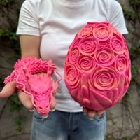 Dragon chinois SDD02 de 60 cm de long, imprimé en 3D, avec œuf de rose de 18 cm, cadeaux de Pâques fantastiques pour enfants, décoration intérieure et faveurs de fête