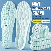 Semelles intérieures amortissantes SPORT Mint Guard ultra-douces effet nuage en PU respirant et désodorisant, massage pleine semelle, tailles 37-38, OEM