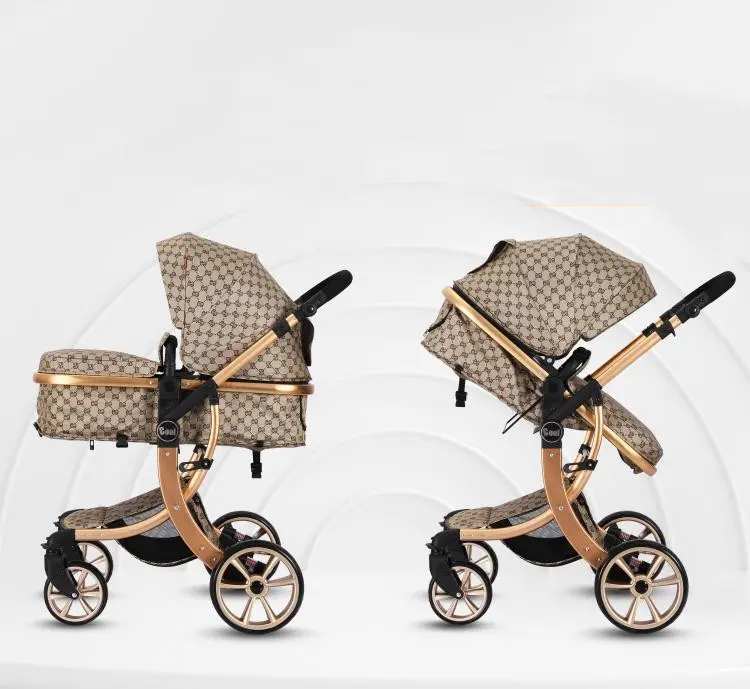 2022 Fábrica Venda Quente 3 Em 1 Carrinho De Bebê De Luxo, carrinho De Bebê Leve Um Passo Carrinho De Bebê Dobrável