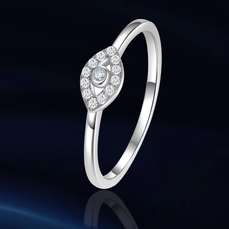 Ladies Fine Link Ring Jewelry Rhodium