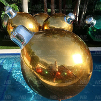 Ballons miroir de Noël gonflables en PVC - Design moderne imperméable, taille géante pour décorations festives