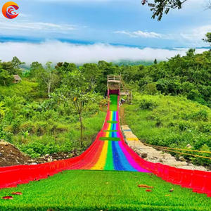Juegos de parque de atracciones para patio trasero señorial, Tobogán de arcoíris de plástico PP, Tobogán de montaña largo en <span class=keywords><strong>Ecuador</strong></span> - Product Image 3