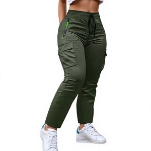New Arrival Autumn Regular Casual High Waist Women's Pocket Cargo Straight Anti-static Quick Dry Breathable Eco-Friendly Pants - Product Image 1