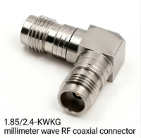 Connecteur RF de précision à ondes millimétriques haute fréquence, 1,85/2,4 KWKG, femelle-femelle, en acier inoxydable, 50 ohms, DC-50 GHz, à angle droit