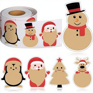 Wholesale China Christmas <b>Decor</b> Sticker Mix 6 Different Art Deco Designs Per Roll 200pcs for <b>Home</b> Gift Idea - Product Image 1