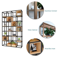 Wettbewerbs fähiger Preis Kunden spezifische Wand Beistell tisch Pushers Box Floating Stand Metall Vitrine Regal Rack mit 4 Wandre galen