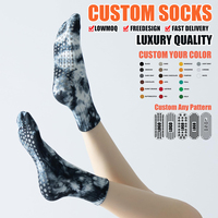 Chaussettes en tricot personnalisées avec logo tie-dye pour femmes, taille 35-40, antidérapantes, avec plusieurs positions de logo