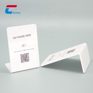 Vendita calda progrommiable NFC Yelp Trustpilot <span class=keywords><strong>Booking</strong></span> Review Tap NFC PVC Stand per ristorante, Hotel, bar - Product Image 6