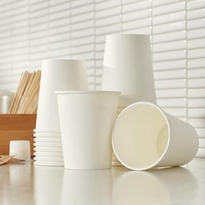 Vasos de Papel Desechables de 8 Oz para Café Espresso, Vasos para Bebidas Calientes/Frías para Oficina, Picnic, Cafeterías, Fiestas, Barbacoas, Viajes y Eventos - Product Image 4