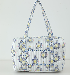 Sac fourre-tout matelassé tendance pour femme, sac à bandoulière personnalisé en tissu, sac de voyage à motif floral, sac de shopping - Product Image 2