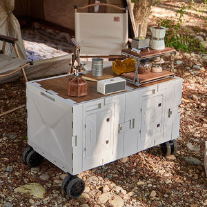 Portatile pieghevole di grande capacità di pesca Utility per campeggio all'aperto cassonetto carrelli cassa di rotolamento con ruote girevoli a 360 ° - Product Image 5