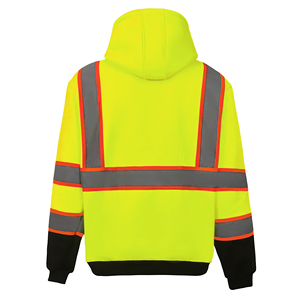 Felpa con Cappuccio ad Alta Visibilità per Lavoro, Classe 2 ANSI, Personalizzabile con Logo, Orlo Elastico, Nastro Altamente Riflettente - Product Image 4