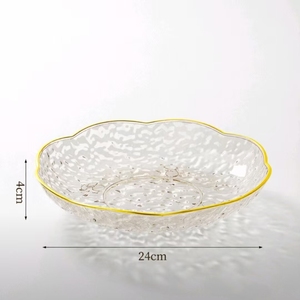 Plastic Light Luxury Retro High-grade Flower Shape Gold Inlay Pattern Fruit <b>Plate</b> Living Room Dried Fruit <b>Snacks</b> Candy Storage - Product Image 6