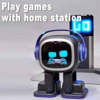 Robot de bureau interactif EMOPET AI avec commande vocale ChatGPT, fonction de danse et personnalité interactive, livré avec station de charge à domicile