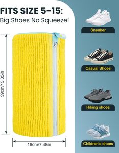 Bolsa de Almacenamiento para Zapatillas con Logotipo Personalizado, de Chenilla, Lavable, con Cierre, para Lavandería y Lavadora de Calzado - Product Image 2