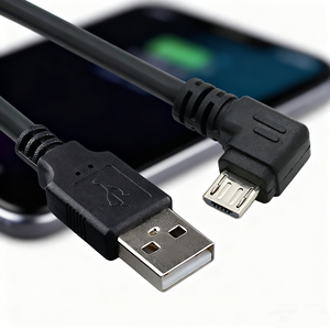 Câble Micro USB à angle <span class=keywords><strong>de</strong></span> 90 degrés gauche/droite/haut/bas, 0,3-3 m, tressé, charge rapide, synchronisation des données pour caméra embarquée, GPS, tablette - Product Image 1