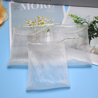 Sac en filet de nylon coréen fait main 9*11 cm avec cordon de serrage pour savon de bain moussant et nettoyant, avec logo personnalisable