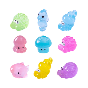 Figurines d'animaux marins miniatures en résine 3D, requin, bernard-l'ermite, <span class=keywords><strong>hippocampe</strong></span>, lumineuses, <span class=keywords><strong>prix</strong></span> de gros, micro-paysage, jouets pour enfants - Product Image 1