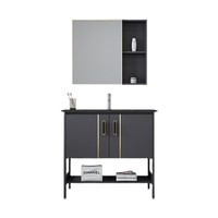 90 cm Moderne Meubles De Toilette Bassin en pied Salle De Bains Vanity Évier Armoires