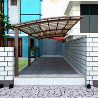 Abri de jardin extérieur en aluminium et polycarbonate, imperméable, durable, avec revêtement poudré, pour garage, outils de jardin, patio, abri de voiture, à pente unique