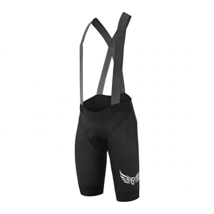 Pantalones Cortos de Ciclismo Negros para Hombre con Logotipo de Alas Impreso por Transferencia Térmica, Ajustados, que Absorben la Humedad, Estilo Adulto - Product Image 1
