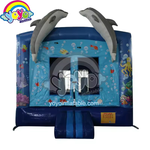 Structure gonflable Dolphin 3-en-1 de 13 pieds avec toboggan aquatique, conception triple jeu, en PVC de qualité commerciale, centre de divertissement pour enfants - Product Image 1