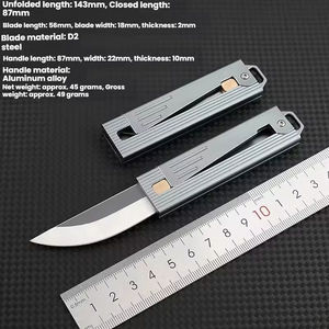 Mini Cuchillo Táctico de Acero D2 para Acampar al Aire Libre, Cuchillo de Gravedad con Mango de Aluminio, Herramienta de Caza y Supervivencia - Product Image 3