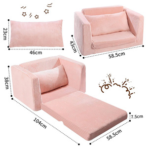 Pink Children's <b>Sofa</b> Full Sponge Ergonomic Design For <b>Kids</b> Age 3 And Above - Product Image 4