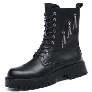 Bottines Chelsea montantes pour hommes, décontractées, pour le travail, au design tendance, talon haut, dessus en caoutchouc, respirantes, imperméables, antidérapantes - Product Image 5
