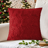 Housse de coussin de Noël matelassée avec motif floqué flocons de neige, rennes et cerfs, pour canapé, vente en gros