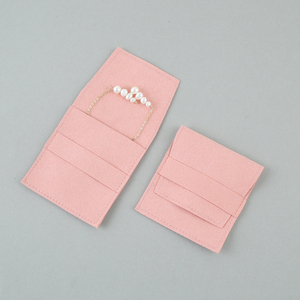 Luxury Custom Logo Microfiber <b>Jewelry</b> Envelope Pouch 7x7cm Dustproof Bag for Rings Necklaces Bracelets - Product Image 1